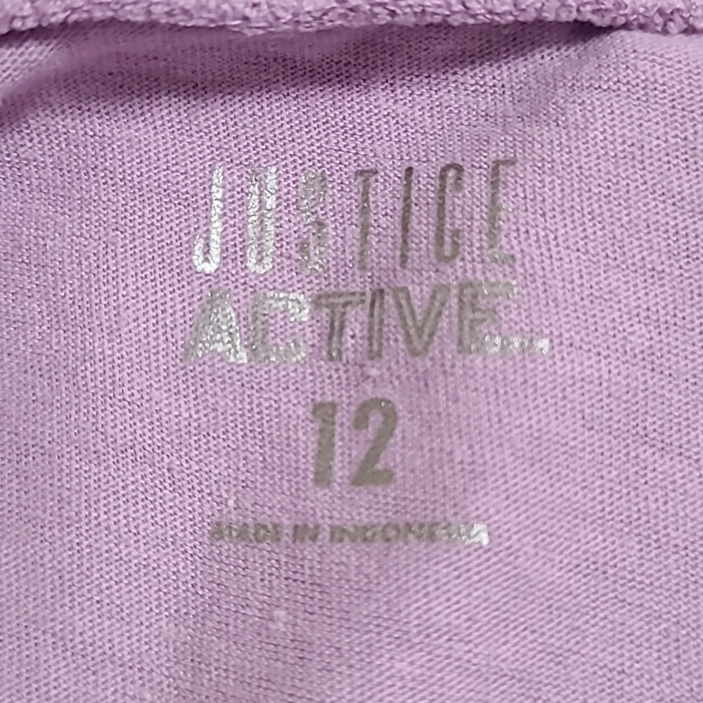 JUSTICE Lavender Purple Crop Tee Shirt Cold Shoulder Short Sleeve‎ - Size 12